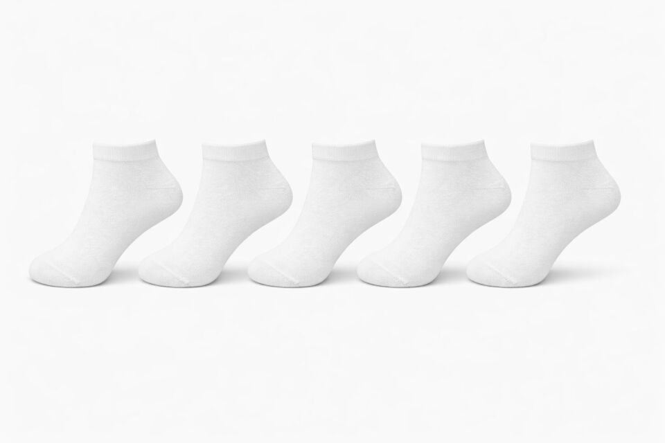 Kadın 5'li Bambu Patik Beyaz Çorap