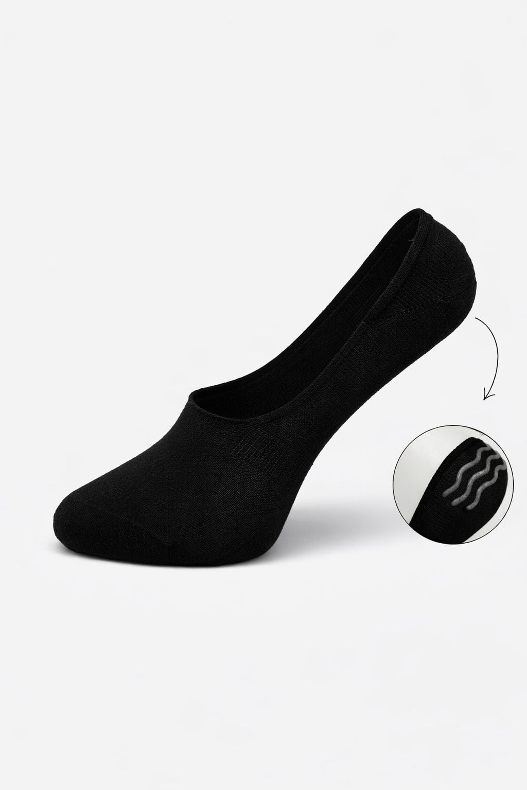 Kadın 3'lü Silikonlu Siyah Babet Çorap
