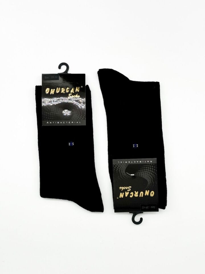 Erkek 3'lü Likralı Siyah Çorap