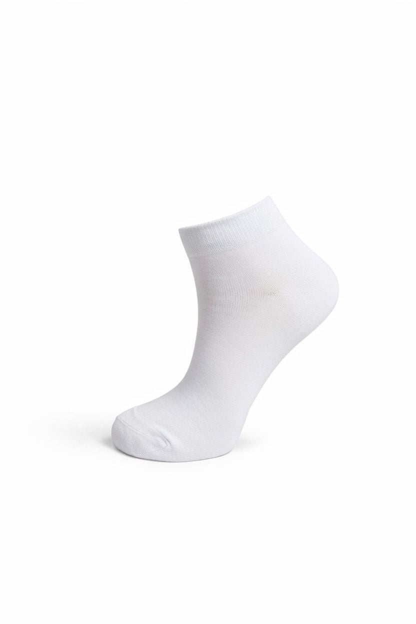 Çocuk 3'lü Pamuklu Beyaz Renk Patik Çorap