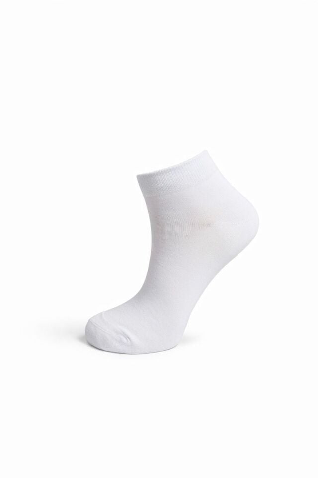 Çocuk 3'lü Pamuklu Beyaz Renk Patik Çorap