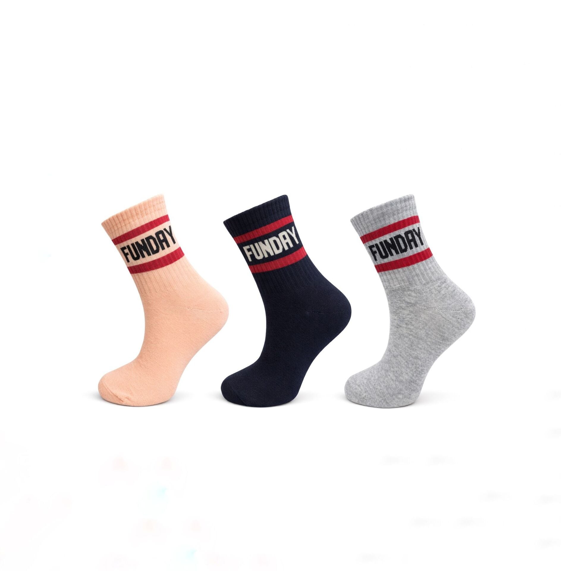 Kadın Fun Day Yazılı 3'lü Spor Çorabı