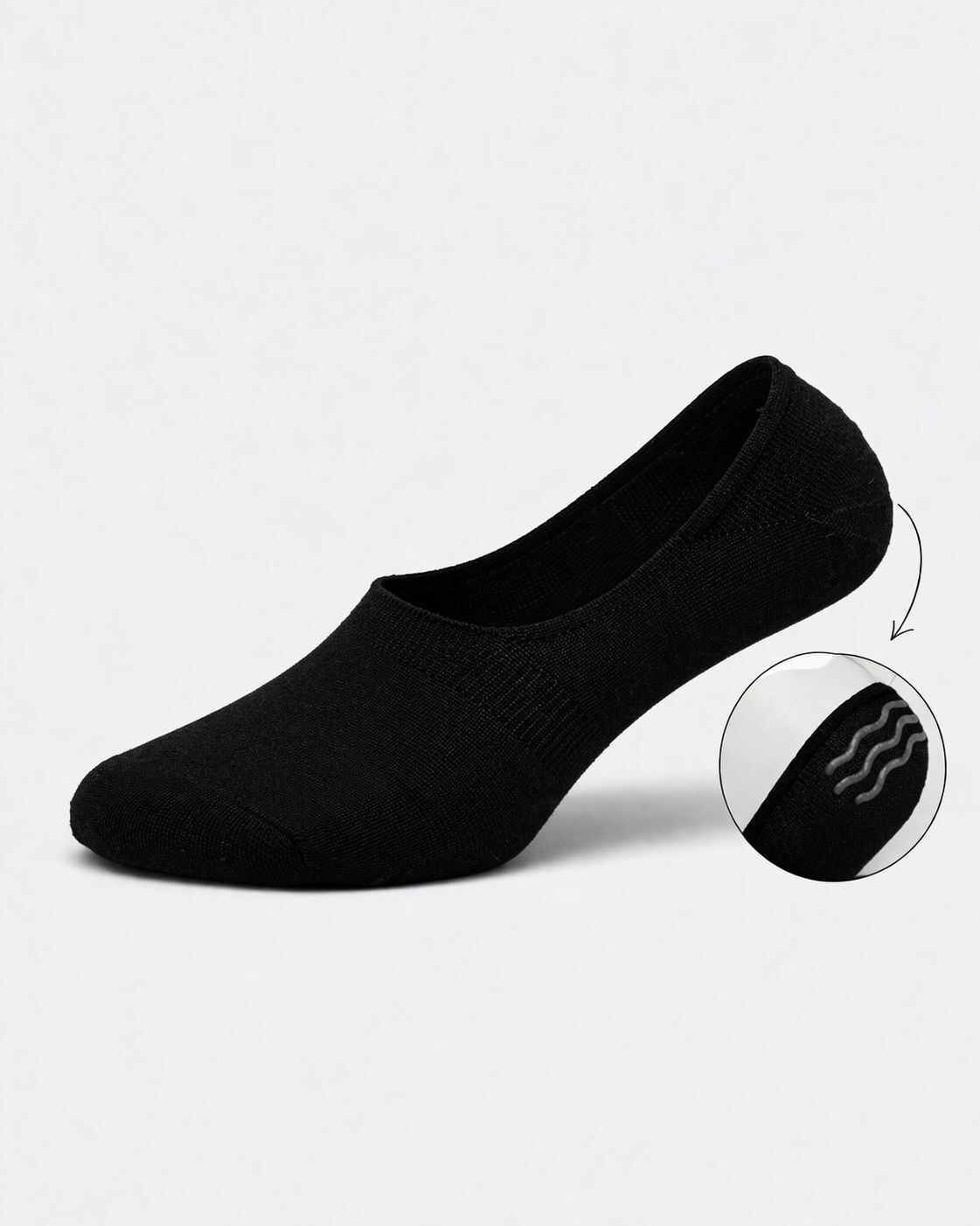 Erkek 3'lü Silikonlu Siyah Babet Çorap