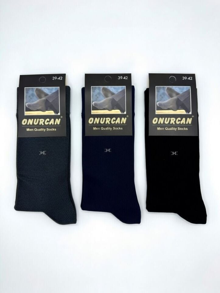 Erkek 3'lü Pamuklu Çorap