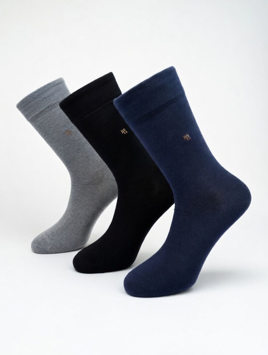 Erkek 3'lü Likralı Çorap