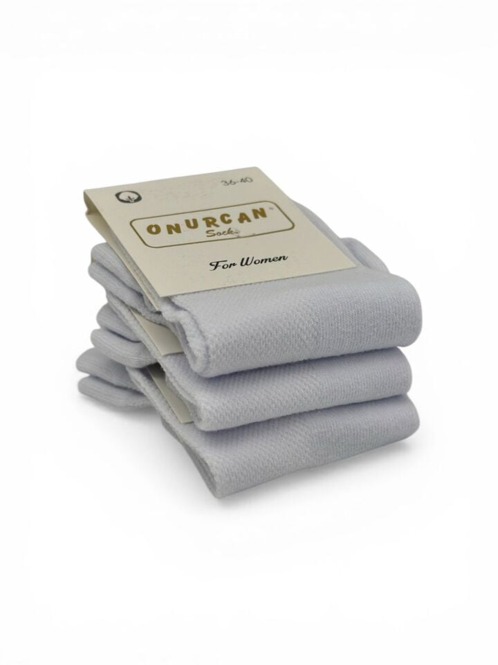 Kadın 3'lü Hava Alan Yazlık Beyaz Çorap