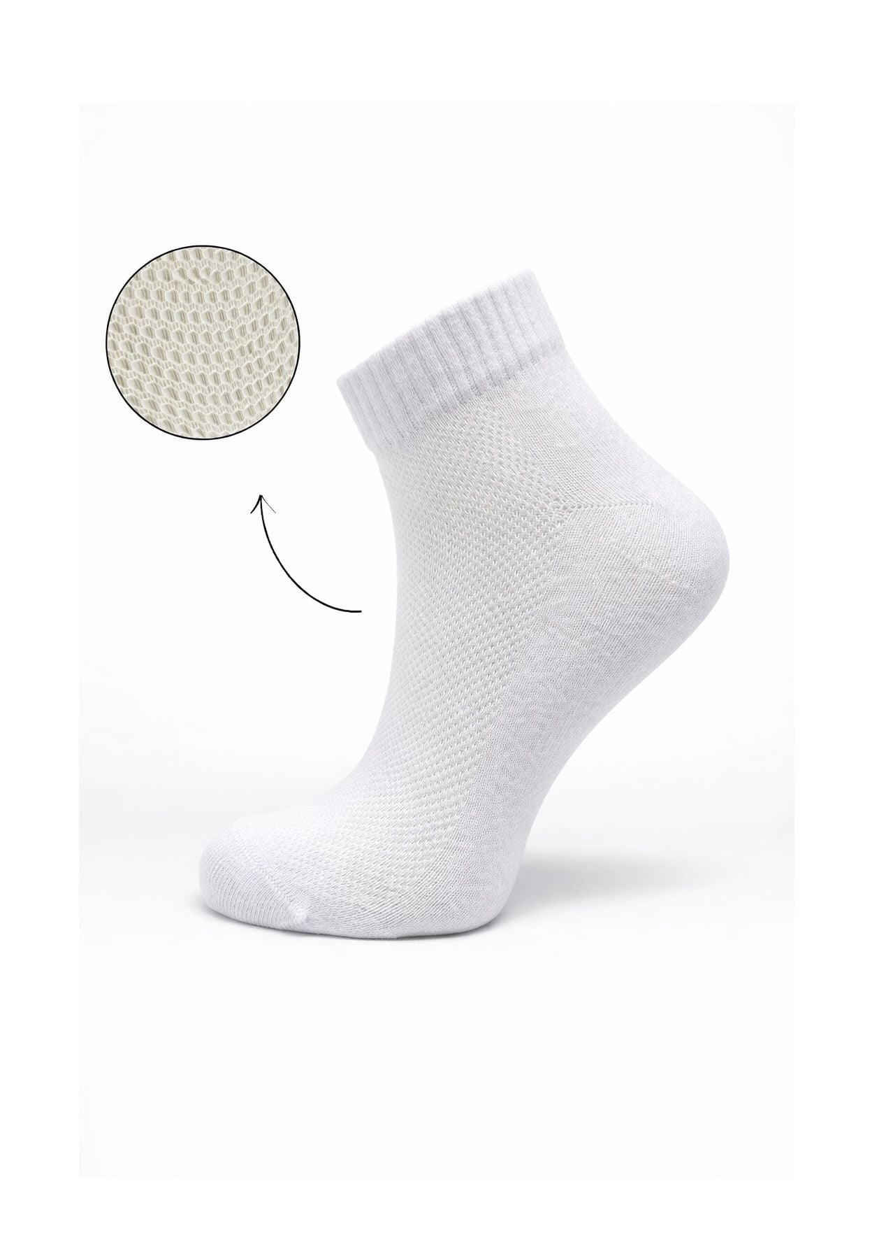 Kadın 3'lü Hava Alan Yazlık Beyaz Çorap