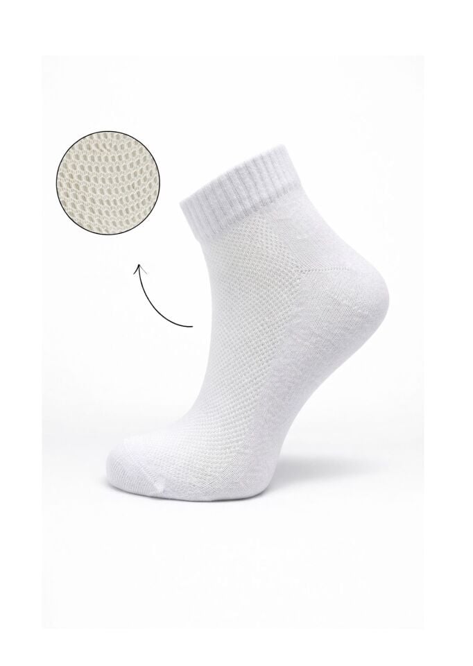 Kadın 3'lü Hava Alan Yazlık Beyaz Çorap