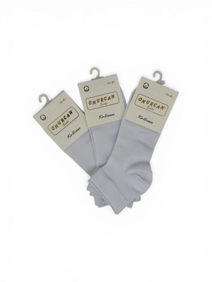Kadın 3'lü Hava Alan Yazlık Beyaz Çorap
