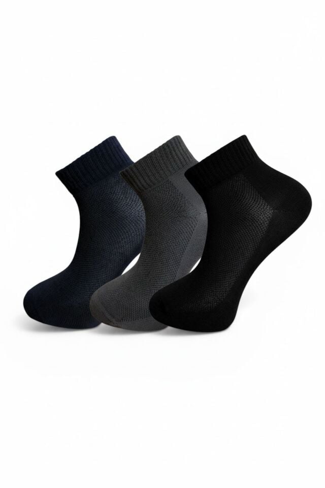 Erkek 3'lü Likralı Hava Alan Çorap