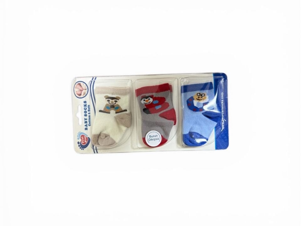 Bebek 3'lü A-B-C Harfli Yenidoğan Çorap