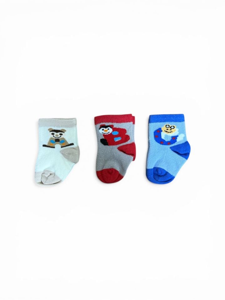 Bebek 3'lü A-B-C Harfli Yenidoğan Çorap