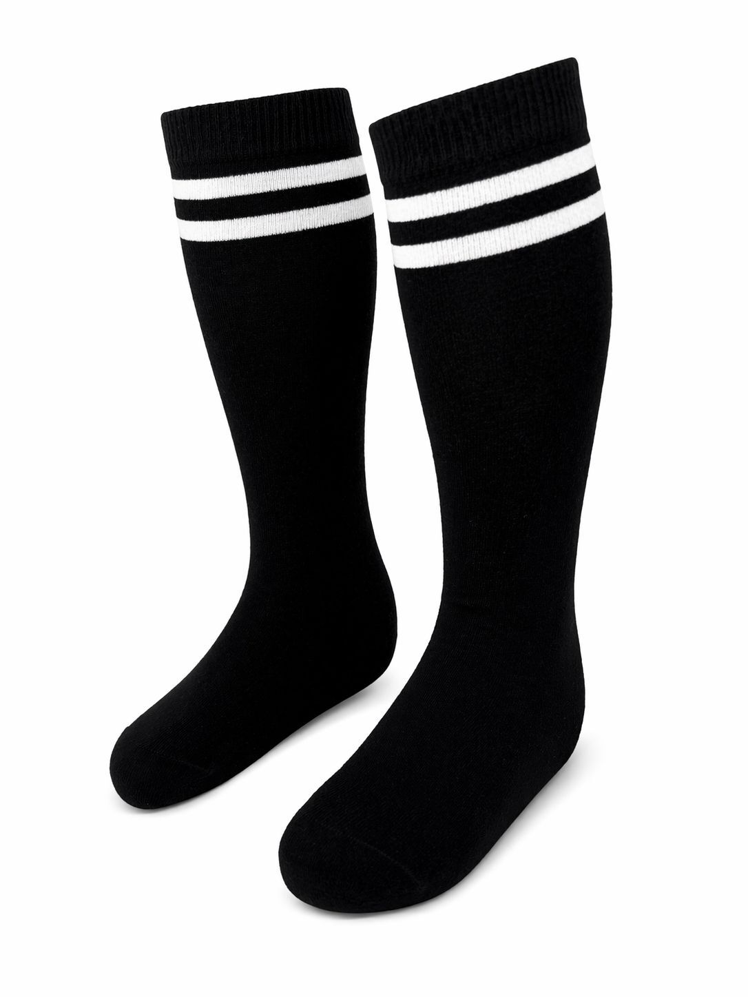 Çocuk 3'lü Golf Likralı Diz Altı Siyah Çorap
